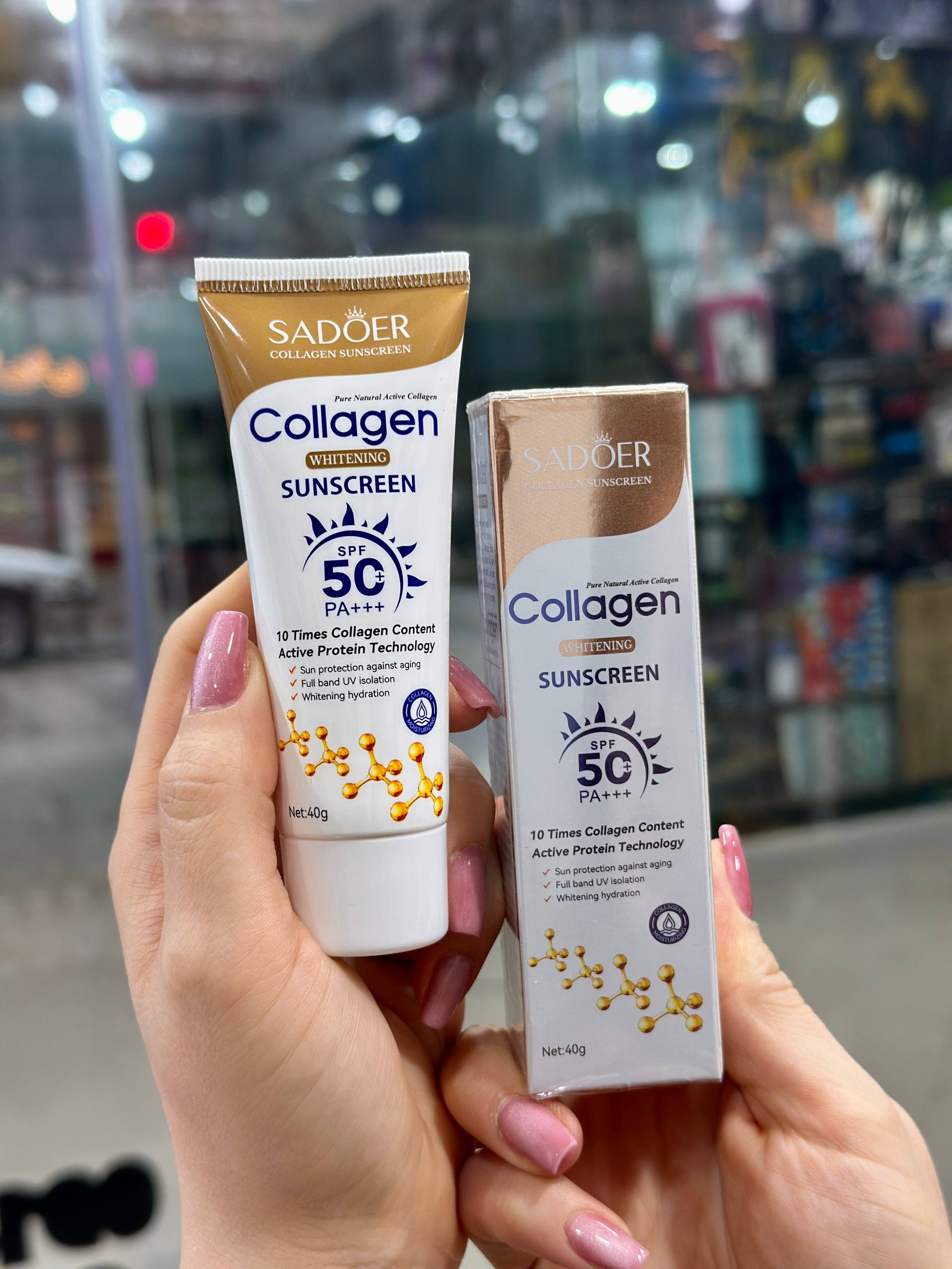 ضد آفتاب بی رنگ سادور SPF 50 مدل کلاژن
